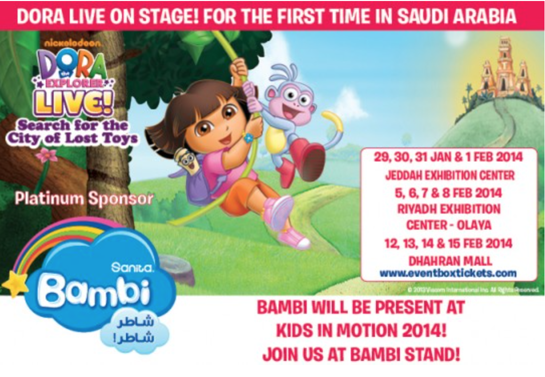 BAMBI® Baby Diaper Brand Sponsors Kids in Motion 2014 Live Dora the Explorer Show