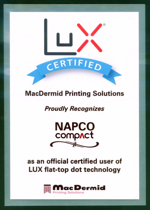 COMPACT Earned the LUX® Platemaking Certificate