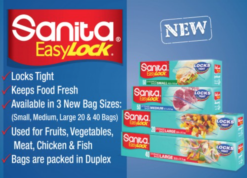 New Sanita Easy Lock Bags Offer Optimized Sandwich & Food Storage Solution