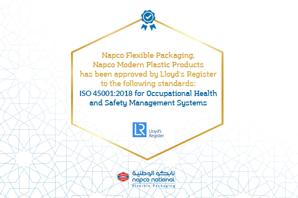 Another Achievement for Occupational Health and Safety at Napco Flexible Packaging – Napco Modern Plastic Products
